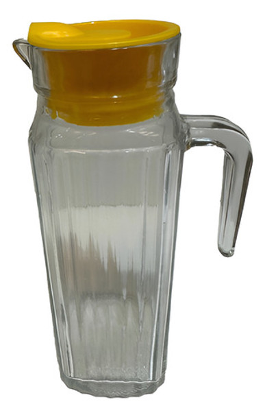 Jarra Vidrio Para Heladera C/tapa Amarilla 1.200l 0