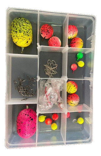 Kit Caja Armado Para Pejerrey Gavetero Pesca Anzuelos Boyas 0