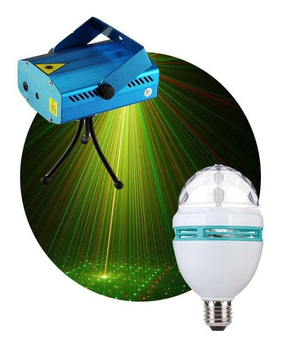 Combo Luces Dj Laser Lluvia + Bola De Rayos Led Giratoria 0