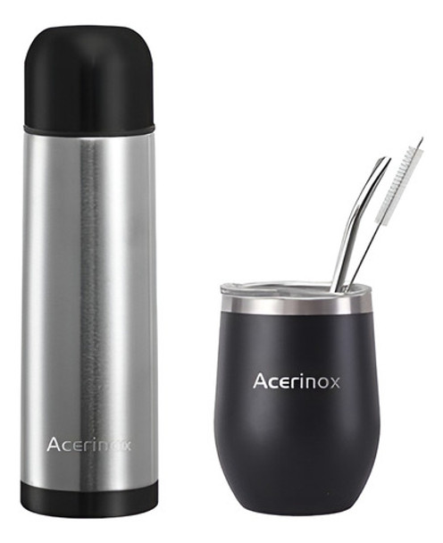 Set De Mate De Acero Inoxidable De Capacidad 480ml Barril 0