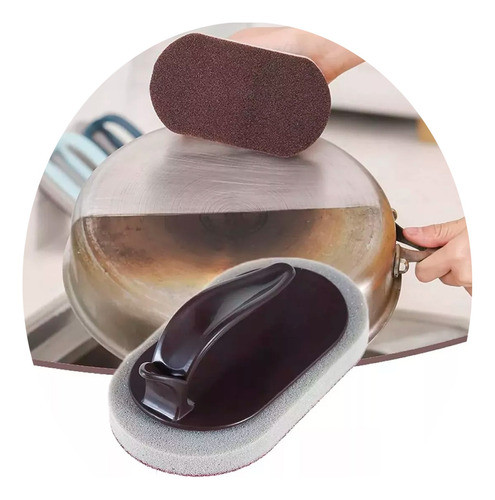 Esponja Multiuso Limpieza Con Mango Asa Cocina Baño Ollas 0