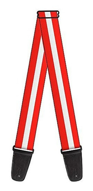 Rojo Blanco Rojo Rayas Horizontales  Correa Para Guitarra 0 Rojo Blanco Rojo Rayas Horizontales  Correa Para Guitarra 0