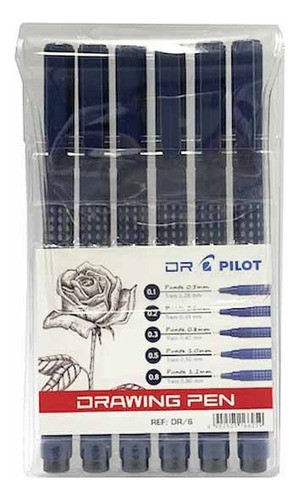 Marcador Pilot Dr Drawing Pen X6. Serviciopapelero 0