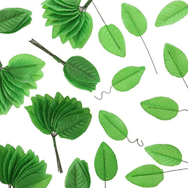 200 Piezas De Hojas Con Alambre De Seda Hojas Artificiales P 0