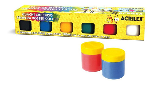 Témpera Acrilex Poster 6 Colores - Mosca 0