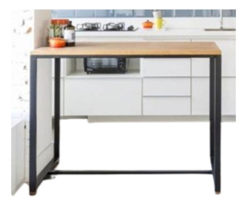 Barra Isla Cocina Desayunador Hierro Madera Herrería Ar 0