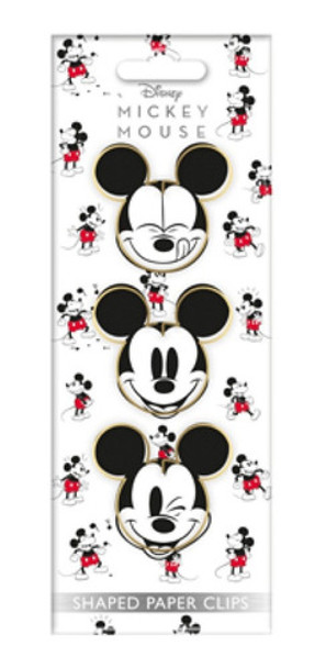 Mickey Mouse Set Paper Clips Metal Dorado X 3 Disney 0