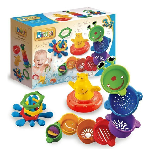 Bimbi Set Acqua 3en1 Apilable Para Jugar En El Agua 0