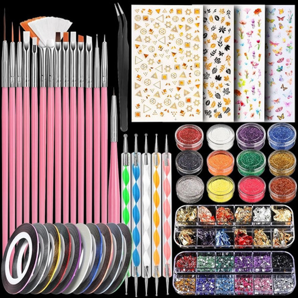 Nail Art Kit Con Nail Glitter & Nail Sticker, Teenitor Nail 0