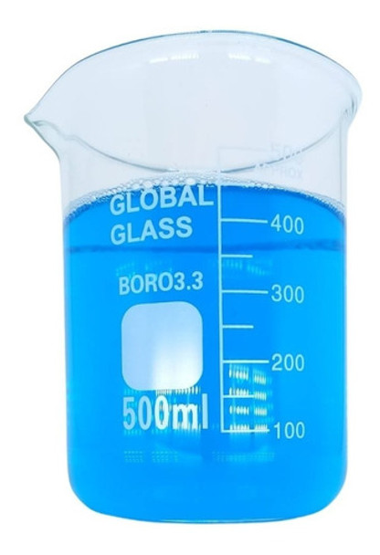 Copo Béquer Frasco De Vidro Boro 3.3 500ml Graduado C/bico 0