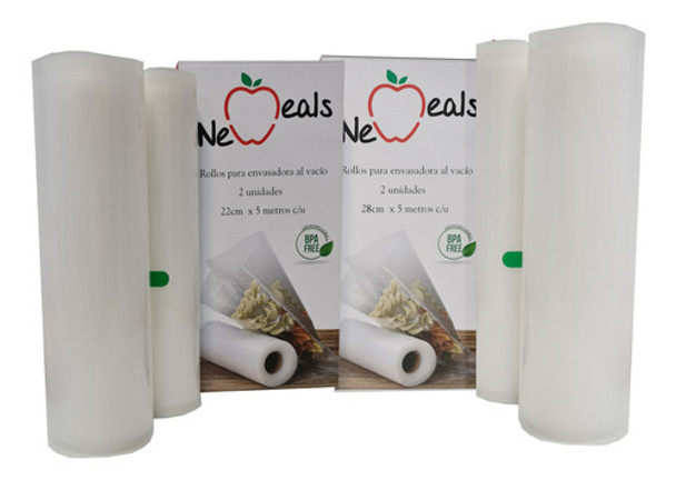 Rollos De Envasadoras Al Vacío Gofrados New Meals 28cm 5m 2u 0