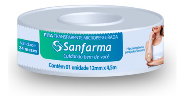 Fita Trasparente Microperfurada Sanfarma 12mm X 4,5m 12 Unid 0