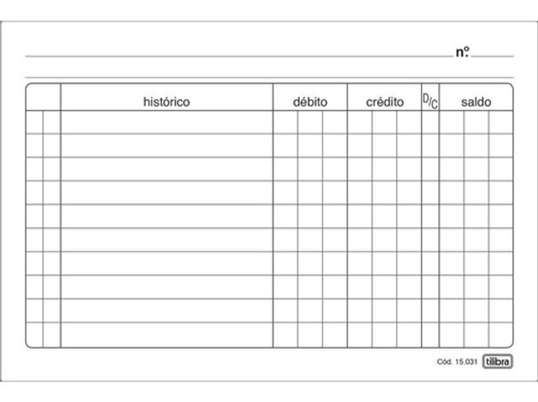 Ficha De Conta Corrente Número 2a - 4x6 100 Folhas 0