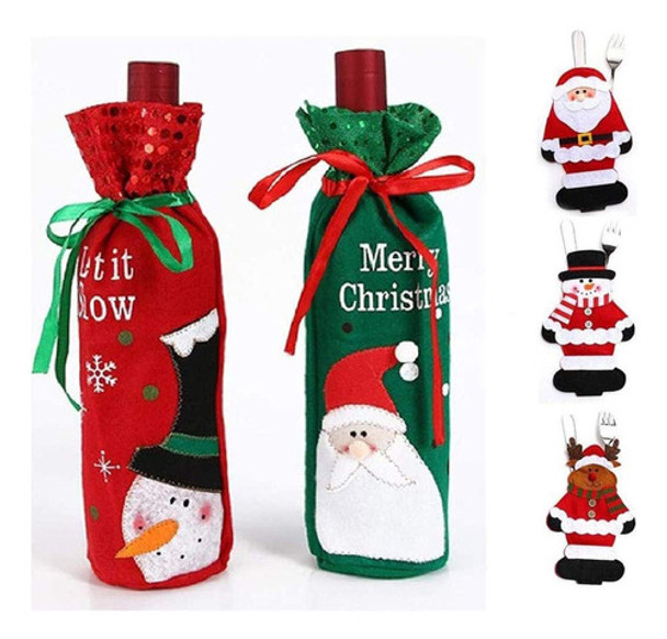 Bolsas De Decoracin De Navidad Con Diseo De Pap Noel Y Mueco 0