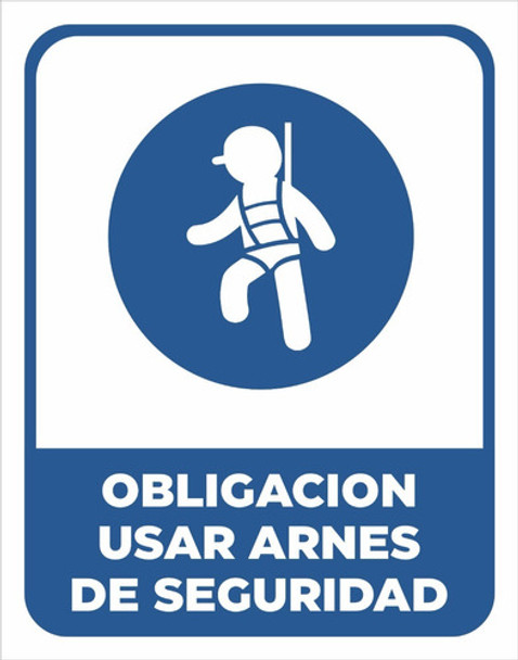 Cartel Linea Obligación Usar Arnes De Seguridad 22x28 Cm 0
