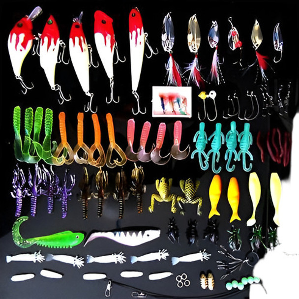 Lote De 100 Piezas De Las Clases De Señuelos Cebos Ganchos D 0