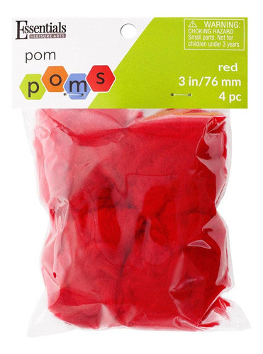 Pom Poms Rojos, 762 Cm De Diámetro, 4 Unidades Por Paquete 0