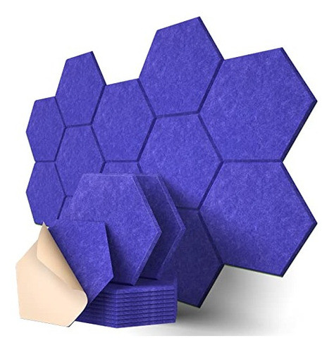 12 Paneles Acusticos Autoadhesivos De Alta Densidad. Azul 0