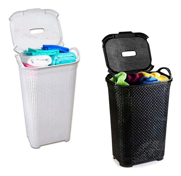 Cesto Para Roupas Roupeiro Organizador Rattan Vime 50 Litros Cor Preto 0 Cesto Para Roupas Roupeiro Organizador Rattan Vime 50 Litros Cor Preto 0