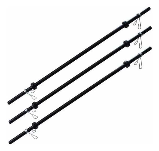 Kit C/ 3 Barras Para Body Pump Musculação Academia 0 Kit C/ 3 Barras Para Body Pump Musculação Academia 0