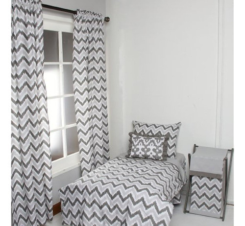 Juego De Cama Bacati Ikat Zigzag Gris De 4 Piezas Para Niños 0