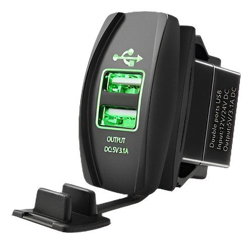 Mictuning 12v-30v Dc Dual Usb Cargador Verde Luz De Eje De B 0