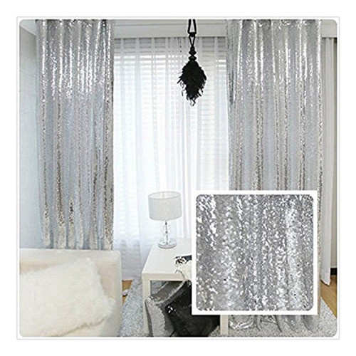 Trlyc Cortinas De Fondo De Lentejuelas Brillantes Para Decor 0