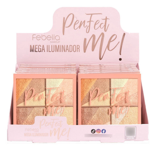 12 Mega Iluminador 4 Cores Ml5017 Febella Atacado 0