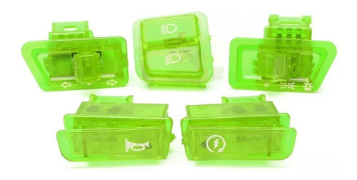 Kit Botones Arranque Bocina Luz Señalero Px110 Verde 0