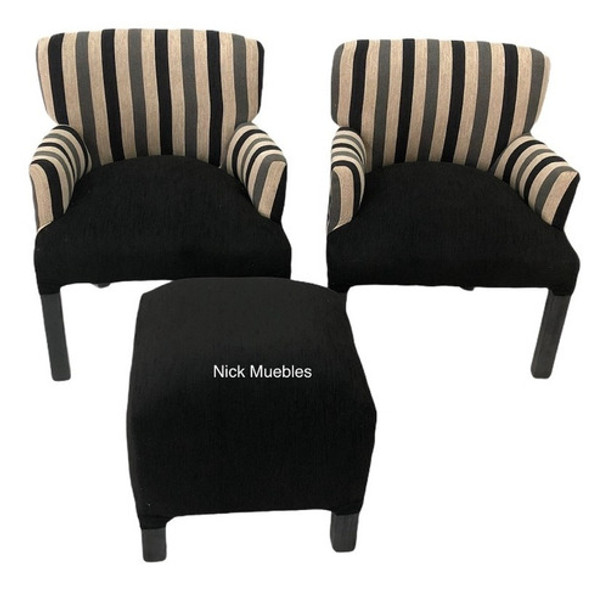 Combo Materas Poltronas Vestidas Chenille + Banquito 0 Combo Materas Poltronas Vestidas Chenille + Banquito 0
