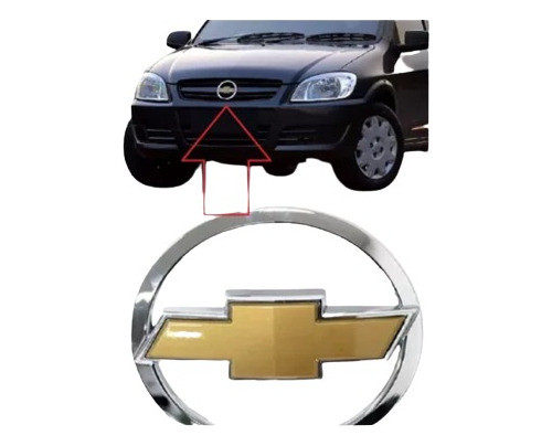 Emblema Do P/choque Celta Prisma 2007 A 2011 Gm Dourado 0