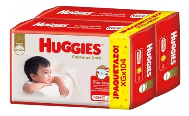 Pañales Huggies Supreme Care Talle-xg Por 104 Unid-( Kiara ) 0