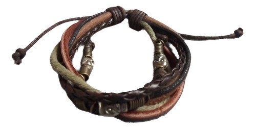 Esqueleto Calavera Pulsera Brazalete De Cuero Cuerdas Brazal 0