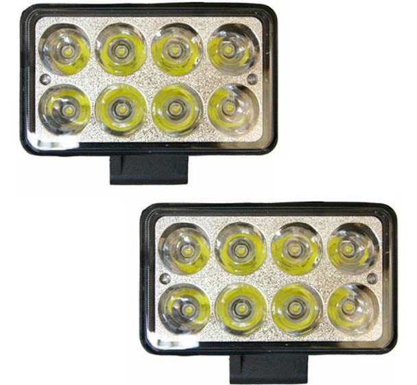 Par Faros 8 Led Auxiliar Rectangular Blanco 24w 12-24v Auto 0