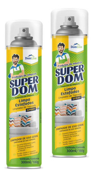 2pçs Limpa Estofados Banco Carpetes Spray Super Dom 300ml 0