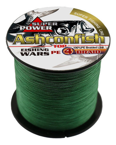Ashconfish Pesca Línea Trenzado Fuerte 4 Hilos 500m 100lb 0