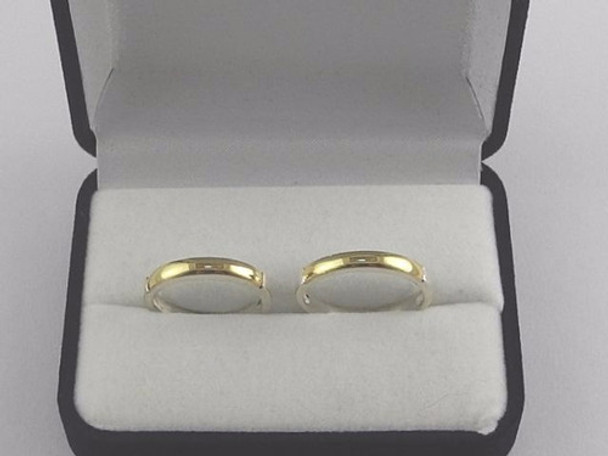 Alianzas En Plata 925 Y Oro 18k 3,5mm 0