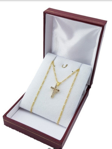 Regalo Novio Aniversario Cadena Cruz Encha Oro 18kt  No Fu 0