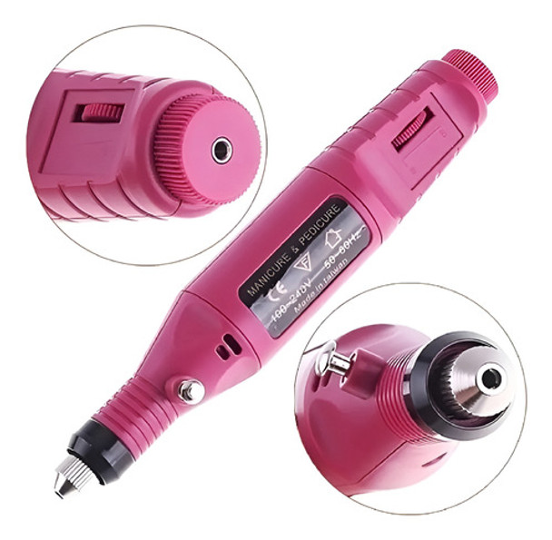 Torno Para Uñas Manicura Electrico Con 6 Brocas Adicionales 0