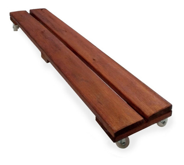 Base Madera Eucalipto Con Ruedas Para Macetas De 100x20cm 0