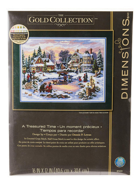 Kit De Bordado Navideño En Aida Gris Claro, 40x30 Cm 0