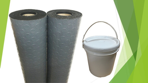 Combo Piso Bloque Moneda  Gris  Simil Goma 15m2 + Adhesivo! 0 Combo Piso Bloque Moneda  Gris  Simil Goma 15m2 + Adhesivo! 0