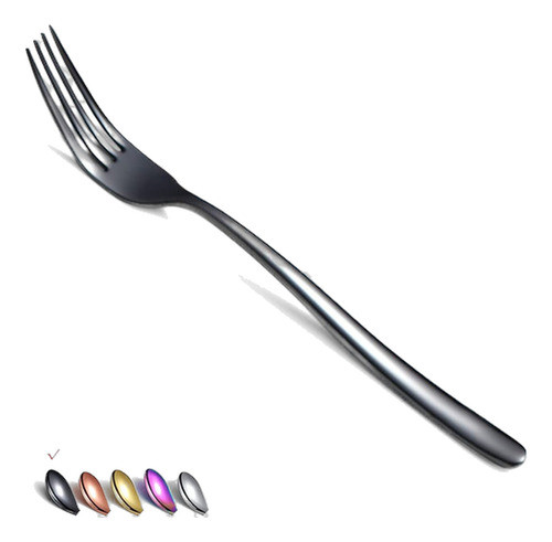 Tenedores Acero Inoxidable 20cm 6pzas Lavavajillas Negro 0