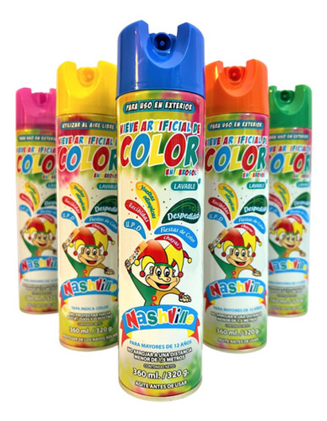 Espuma Carnaval De Color X36 Cotillon Nieve Artificial Color 0