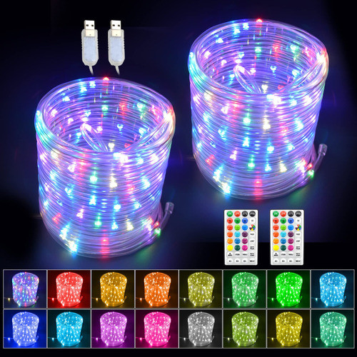 Glpe Cuerda De Luces Led Con Alimentacin Usb, Paquete De 2 X 0
