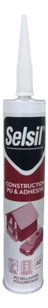 Sellador Silicona Poliuretanico Pu40 Gris 300ml Selsil 0