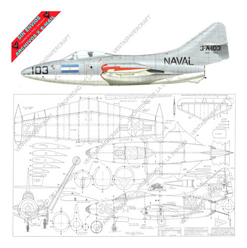 Plano Rc Grumman F9f-5 (retirar X Domicilio) 0