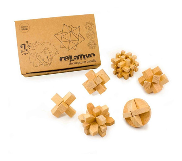 Relativo - Juego De Ingenio De Madera - Caja Con 6 Juegos 0