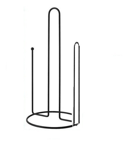 Porta Rollo De Papel Cromado Negro  Para Cocina 0