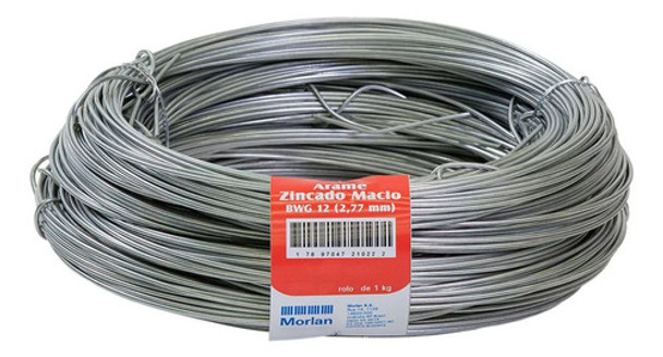 Arame Galvanizado Liso 5kg Médio Nº12 Bwg 12 Fio-2,76mm 0 Arame Galvanizado Liso 5kg Médio Nº12 Bwg 12 Fio-2,76mm 0